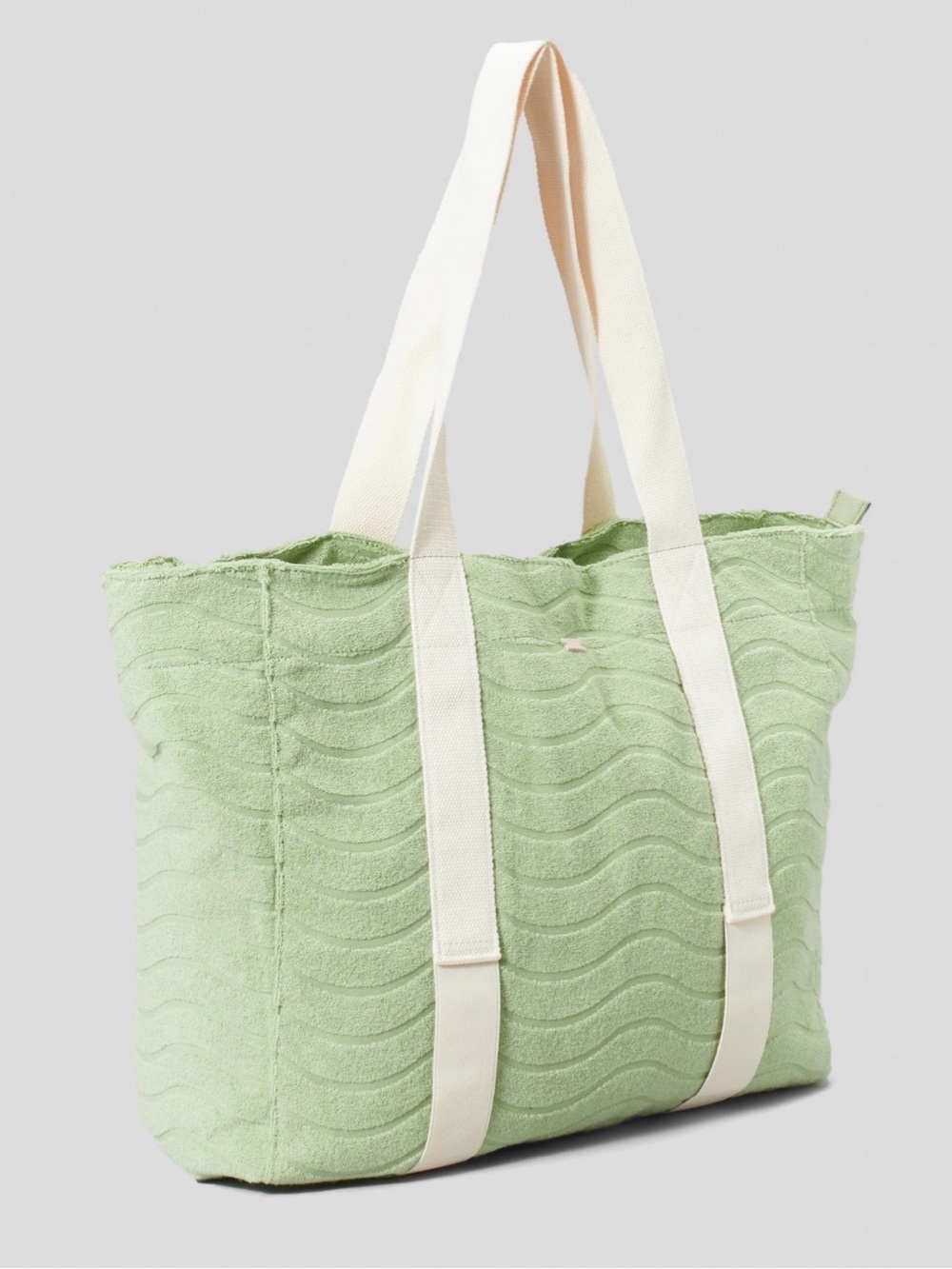 Roxy Light Green Tote with Cream Straps